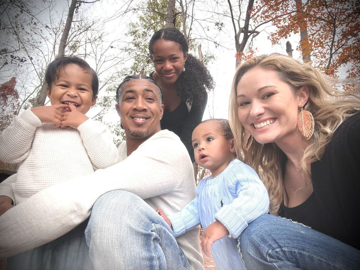 Jason Payne with his wife Ellie and their three children in North Augusta, SC.